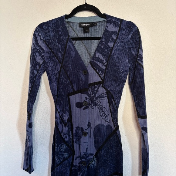 Desigual Flat Knit Long Sleeve Midi Dress - Picture 3 of 7